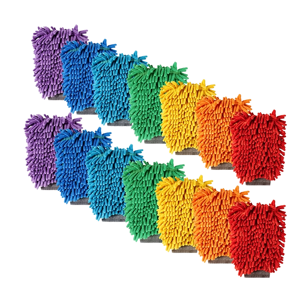 Allroad 7er-Pack Mikrofaser-Chenille-Waschhandschuh, kratzfrei, doppelseitig