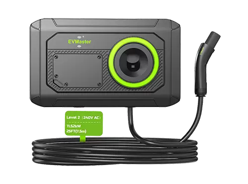 EVMaster Tesla Level 2 Ladeger&auml;t 48A NACS, 25ft Kabel, NEMA 14-50 Plug-in