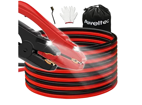 AWELTEC 6 Gauge 16Ft &Uuml;berbr&uuml;ckungskabel mit LED-Licht f&uuml;r Auto, SUV, LKW